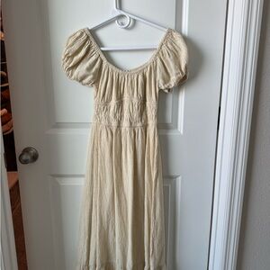 Cream Puff Sleeve Dress